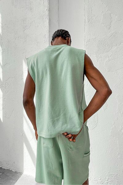 HAFKAGİYİM Mint Green Cozy Premium Basic Tank Top