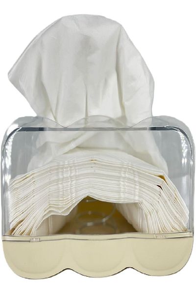 RAHALIFE HOME SOLUTION Acrylic Facial Tissue Holder with Spring – Rectangular Napkin Dispenser, 23x12x11 cm, Lightweight