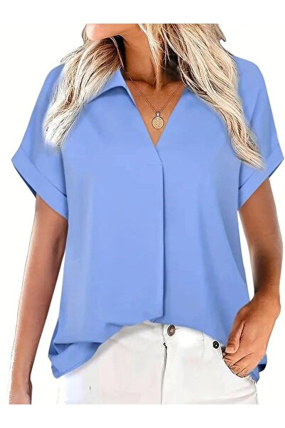 ALPACO Bluză lungă Sandy cu mâneci scurte pentru femei -COLLECTION