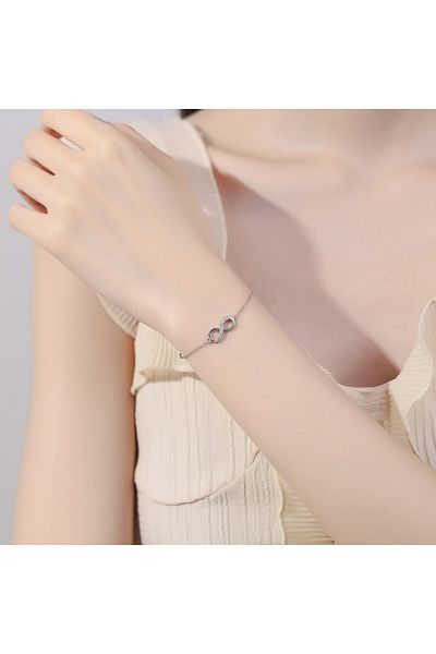 delis Bratara Argint 925, Jw660, Model Infinit, Placata Cu Rodiu