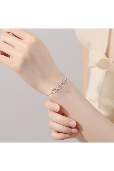 delis Bratara Argint 925, Jw659, Model Infinit Dublu, Placata Cu Rodiu