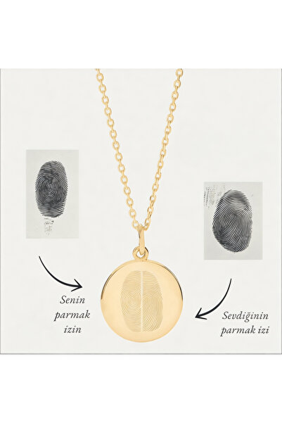 ZAFERİNAN 925 Ayar Gümüş Parmak İzi Madalyon Kolye