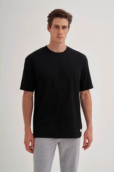 Cazador Ανδρικό μπλουζάκι Crew Neck Black 4263