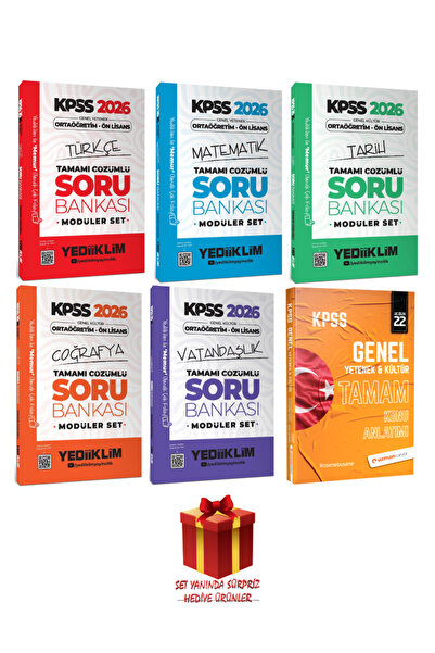 Yediiklim Yayınları 2026 KPSS Ortaöğretim - Ön Lisans Soru Bankası Modüler Set + Uzman Kariyer TAMAM Konu Anlatımlı