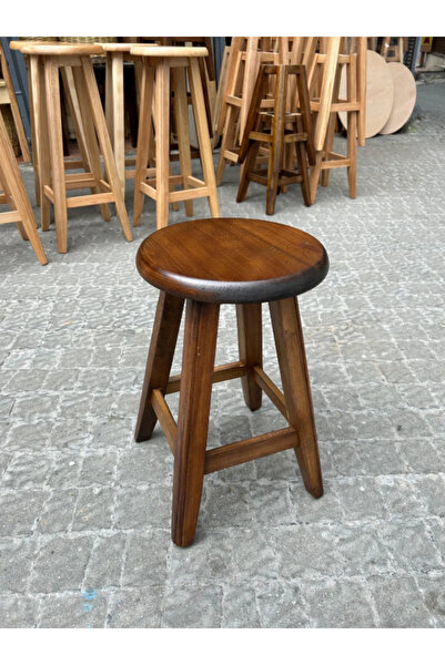 Noowa Nowella Home 60x30 cm Gürgen Ahşap Bar Taburesi – Doğal Yağlı, Masif, M...