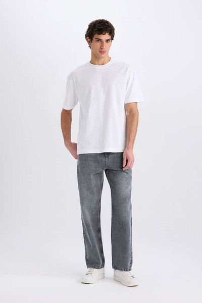 DeFacto New Season Oversize Wide Fit Crew Neck Basic μονόχρωμο κοντομάνικο μπλουζάκι