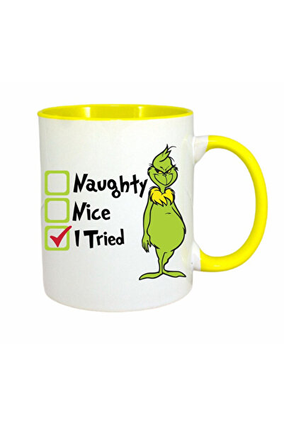 OEM Cana personalizata cu maner galben de Craciun Grinch, INOVATIX®. 330 ml