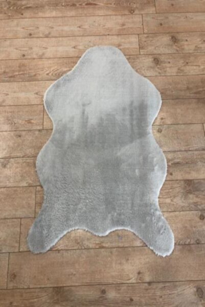 Sarar Seria Halı Peluş Post Halı Peluş Kürk Halı Gri Overloklu