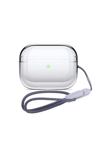 Choice Gray with case Clear Case with Lanyard for Airpods Pro 2 gen Wireless Earphone Transparent Case for