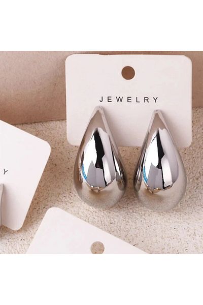 Choice AJZ50039D-SL Gold Color Water Drop Earring Stud Simple Design Ins Women Post Earrings 3 Size Availab