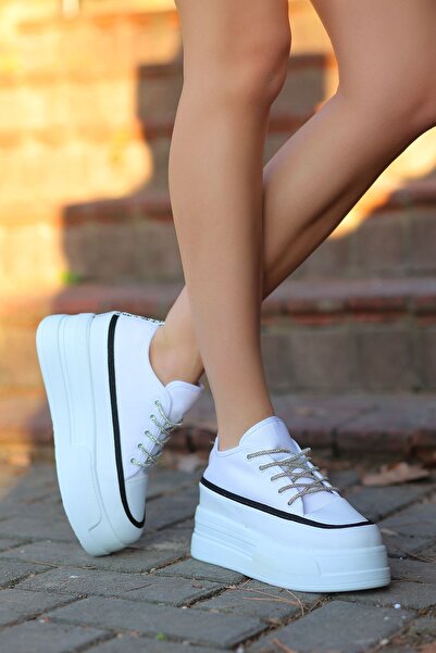 Madam Tarz Frm-117 Αθλητικά λινό πέτρα με ψηλή σόλα