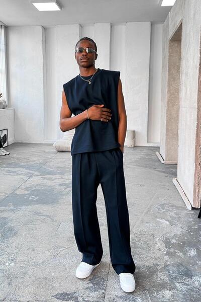 HAFKAGİYİM Μπλε Navy Cozy Premium Φαρδιά Φούτερ