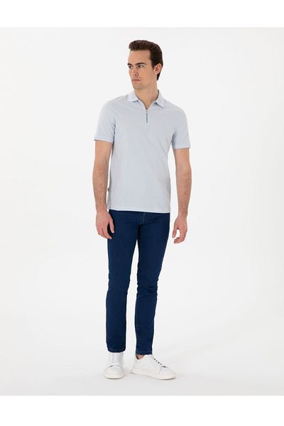 Pierre Cardin tricou slim fit cu fermoar cu guler polo detaliat