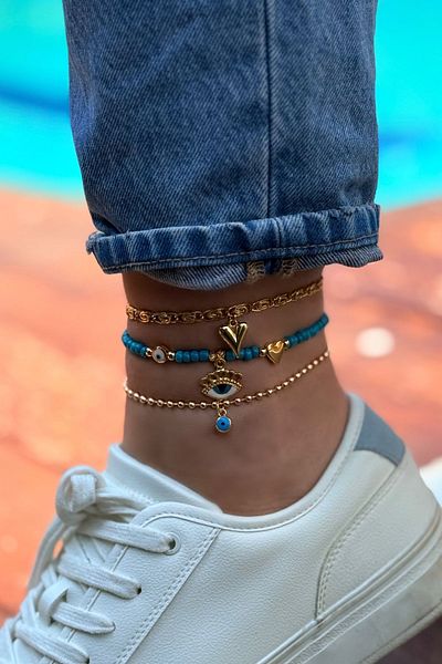 Trendy Butik مجموعة الخلخال (3 قطع)