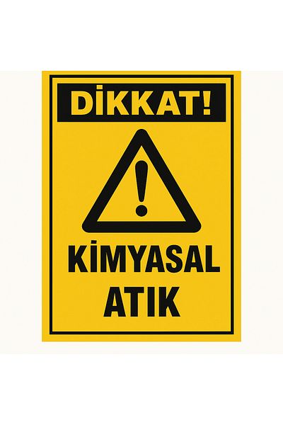 Gündoğdu Warning Sign'Caution Chemical Waste' 23X35 cm