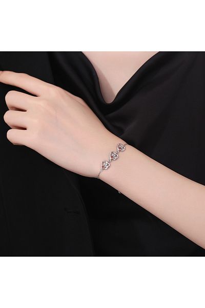 delis Bratara Argint 925, Jw1219, Model Inimioare Si Labute, Placata Cu Rodiu