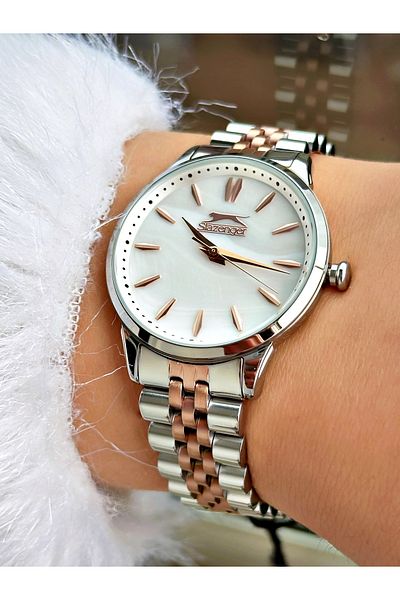Slazenger Steel Cord 3 Atm Waterproof Silver-Copper Color Women's Wristwatch 2373.03