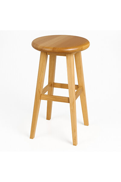 Noowa Nowella Home 60x30 cm Ahşap Bar Taburesi Gürgen – Masif, Ceviz Rengi, Y...