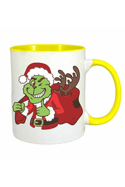 OEM Cana personalizata cu maner galben de Craciun Grinch, INOVATIX®. 330 ml