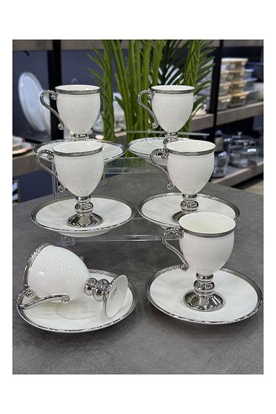ACAR Tubies 6-Piece Silver Luxury Porcelain Cup Set