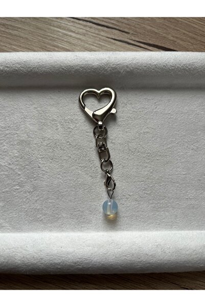 Pel Design Breloc cu inimă din piatră opală