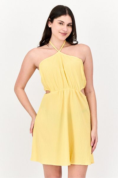 Cropp Women Textured Mini Dress, Light Orange