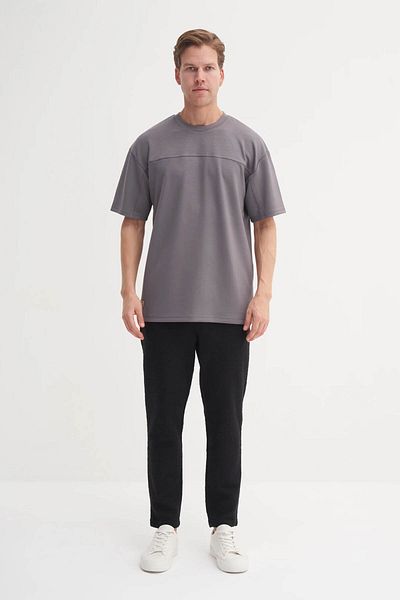 Cazador Ανδρικό μπλουζάκι Crew Neck Dark Grey 4007