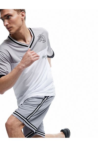 Koton Oversize Sports Shorts with Stripe Detail and Pocket and Lace-Up Waist