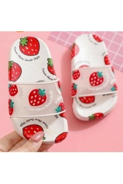 GEZER Papuci de zi cu zi pentru fete Byeaz Red Strawberry