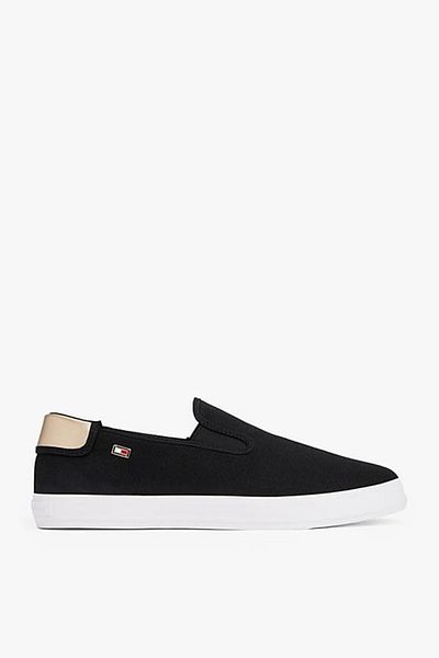 Tommy Hilfiger Women's Th Canvas Slip-On Sneakers - Black