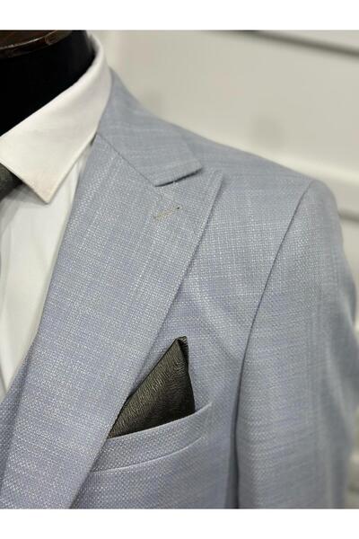 BT BABA TERZİ Linen Vest Slim Fit Suit