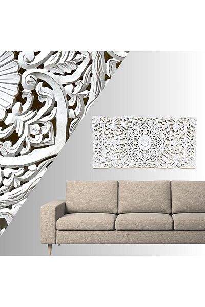 Souq DESIGNS -Wall Decor Hand Carved Mandala Wall Mdf boho wall decor Panel 120 x 60