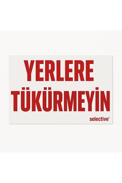 Gündoğdu "علامة تحذير ""لا تبصق على الأماكن"" مقاس 23 × 35 سم