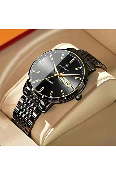 POEDAGAR Ceas Barbatesc Cs1397, Otel Inoxidabil, Negru, Cadran Negru