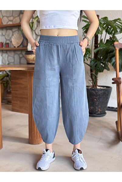 Bliss Dale Beli Lastikli Rahat Kesim Pantolon