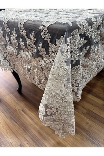 Santara Avangarde Tulle Detailled Lace Top Quality Large Size 160-3.00 Table Cover