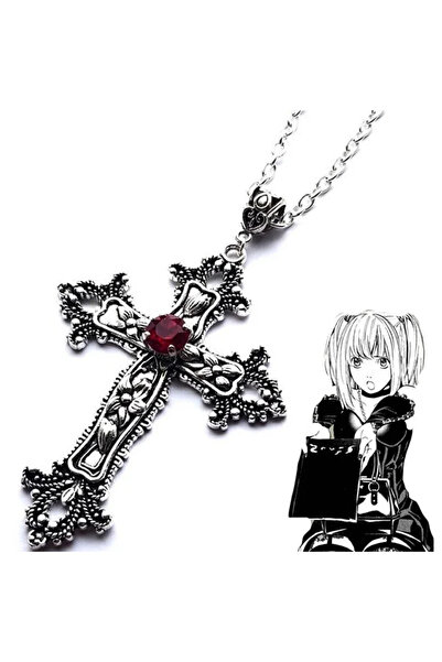 FG KONNİCHİWA Silver Anime Misa Kolye Kristal Çapraz Kolye Kadın Erkek Gotik ...