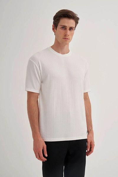 Cazador Ανδρικό μπλουζάκι Crew Neck White 4263