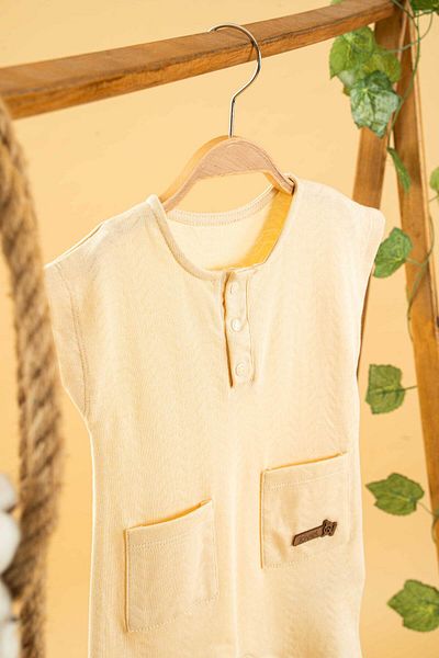 bombe Girl Boy Baby Kids Cream Jumpsuit Salopet Cotton Comfortable Trend Fashion Bottom Top Set