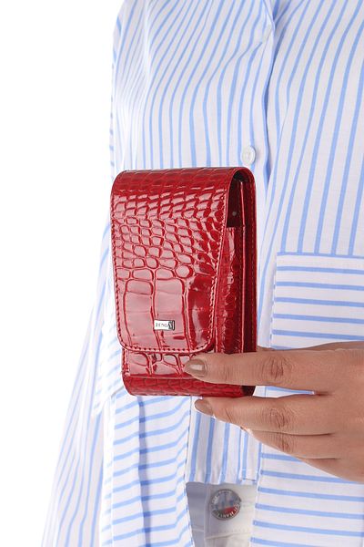 Fiyaka Zenga 903_p 100% Genuine Leather Cigarette Holder Red