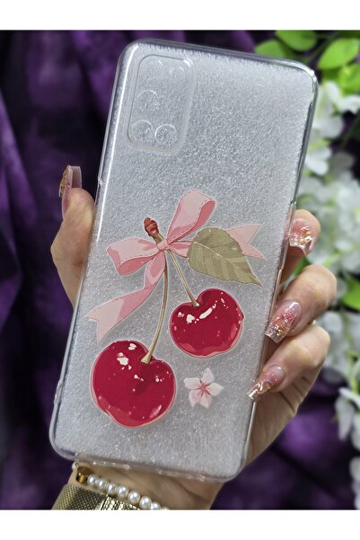Magic Ring Oppo A52 / Oppo A72 / Oppo A92 Uyumlu Kiraz ve Kurdele Desenli Şef...