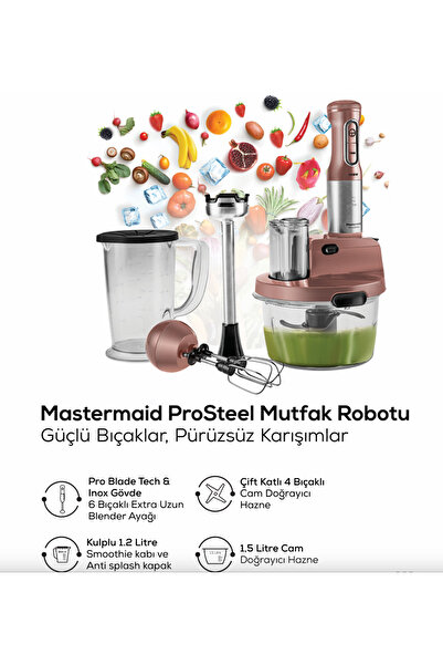Karaca 2500W Yüksek Güç 4 Kanatlı Bıçaklar Buz Kırma Premium Tasarım Cam Mutfak Robotu & Blender