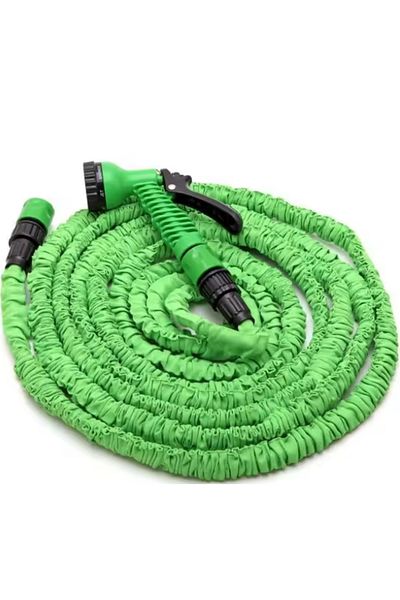 Herum Furtun de grădină extensibil din polimer, fără cusătură, verde/negru, 60 m
