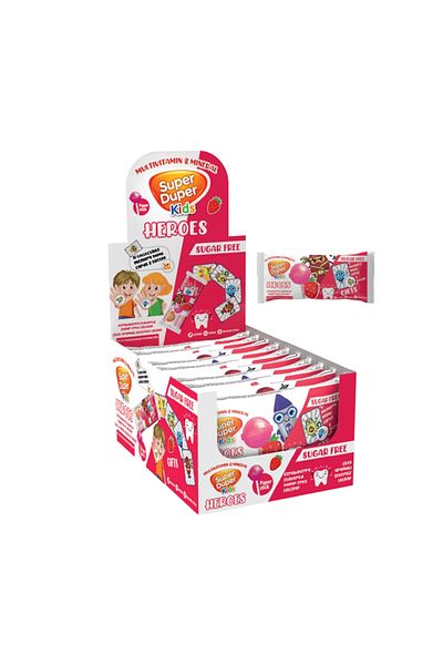 Super Duper Kids Heroes Raspberry 24S Lollipop