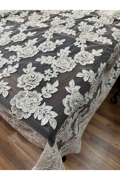 Santara Avangarde Tulle Detailled Lace Top Quality Large Size 160-3.00 Table Cover
