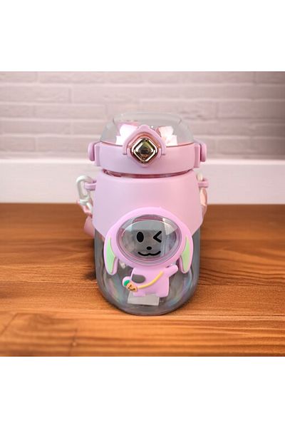 imsaconcept Tritan Water Bottle with Straw and Strap for Kids 500 ml Bpa Free 1St Grade Quality