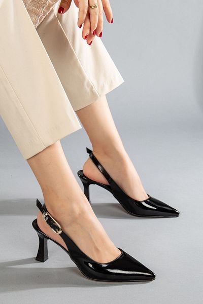 Modaarmada Black Patent Leather Pointed Women's Classic Heels