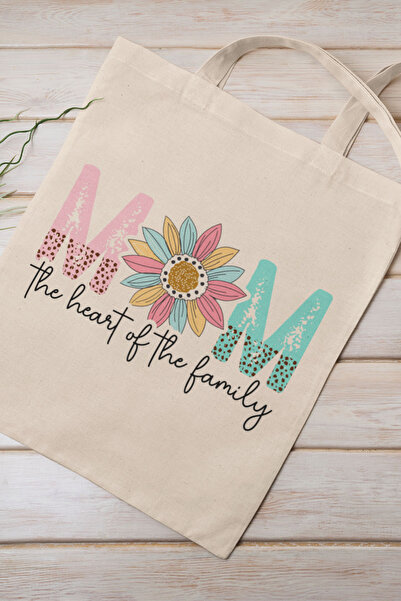 qoeuyl boutique Мама - серце родини, подарунок до Дня матері, бежева сумка з ...