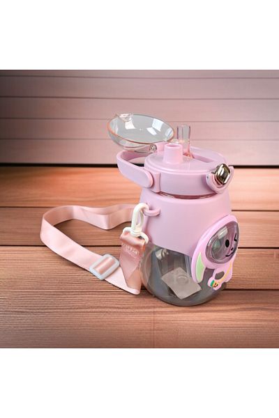 imsaconcept Tritan Water Bottle with Straw and Strap for Kids 500 ml Bpa Free 1St Grade Quality