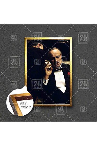 SML TABLO The Godfather Efsane Baba Filmi Alpacino Marlon Brando Çerçeveli Di...
